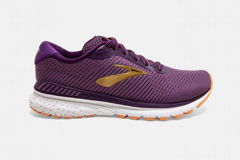 Brooks ADRENALINE GTS 20 Road Running Shoes Womens Outlet - Purple/Orange (YUV890657)